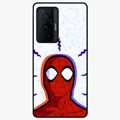Omg Spiderman Glass Case showing flat back view with bold superhero inspired artwork and glossy glass finish.