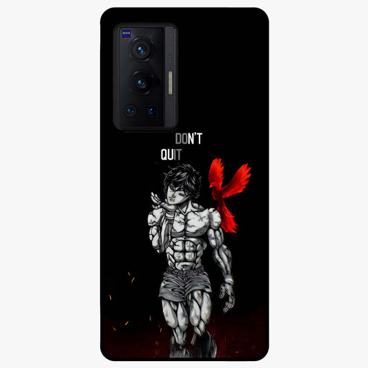 Rise Beyond Limits Glass Case showing flat back view with motivational typography artwork and glossy glass finish.