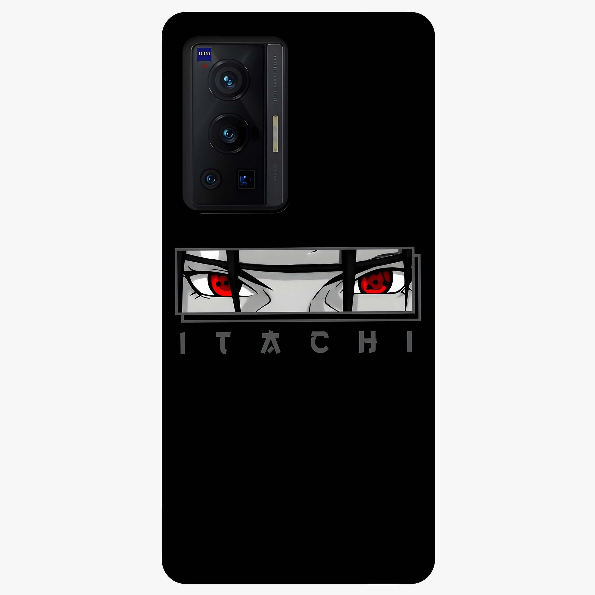 Scarlet Gaze Dominance Glass Case showing flat back view with striking red themed artwork and glossy glass finish.