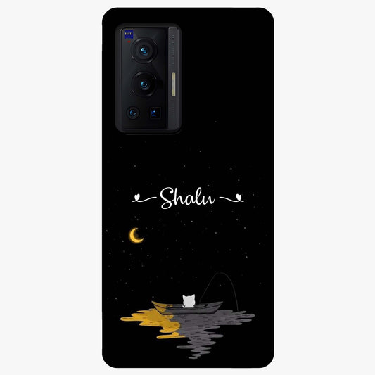 Silent Night Row Glass Case showing flat back view with calm night themed artwork and glossy glass finish.