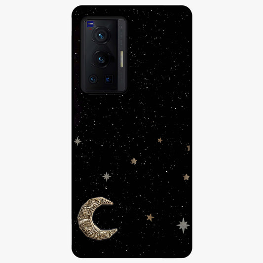 Twinkle Star With Half Moon Glass Case showing flat back view with star and half moon artwork and glossy glass finish.