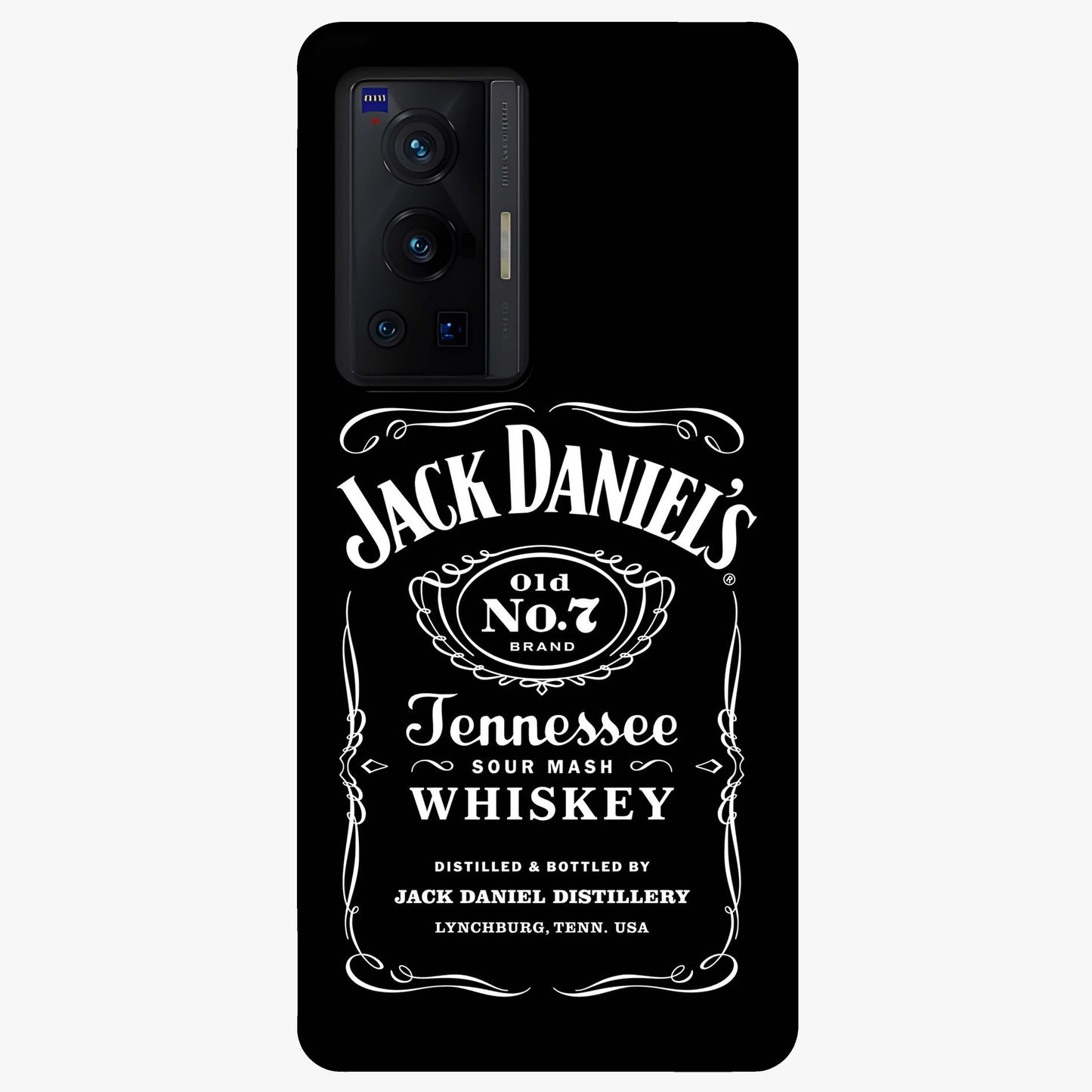 Vintage Whiskey Heritage Glass Case showing flat back view with classic whiskey inspired artwork and glossy glass finish.