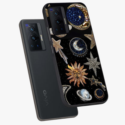 Celestial Gem Constellations Glass Case displayed in angled mockup highlighting gemstone inspired constellation design.