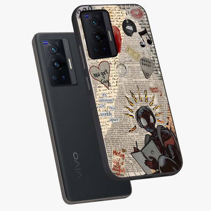 City Dream Sketch Glass Case displayed in angled mockup highlighting minimal city illustration with aesthetic sketch style.