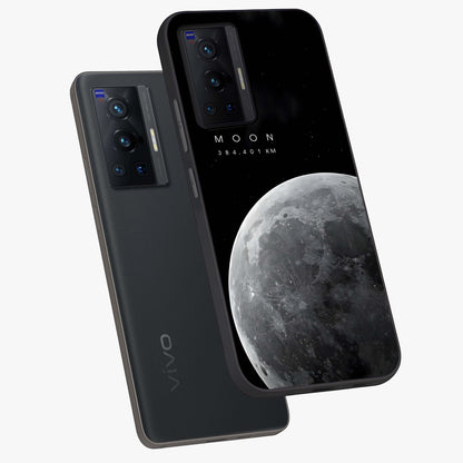 Cosmic Moon Glow Glass Case displayed in angled mockup highlighting celestial moon design with cosmic aesthetic theme.