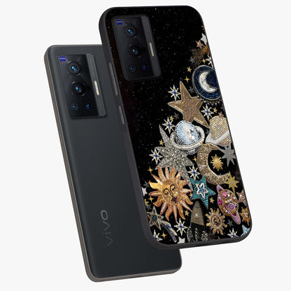 Cosmic Sparkle Dreams Glass Case displayed in angled mockup highlighting dreamy star sparkle design with celestial aesthetic.