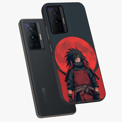 Crimson Moon Warlord Glass Case displayed in angled mockup highlighting dramatic crimson moon design with fantasy aesthetic.
