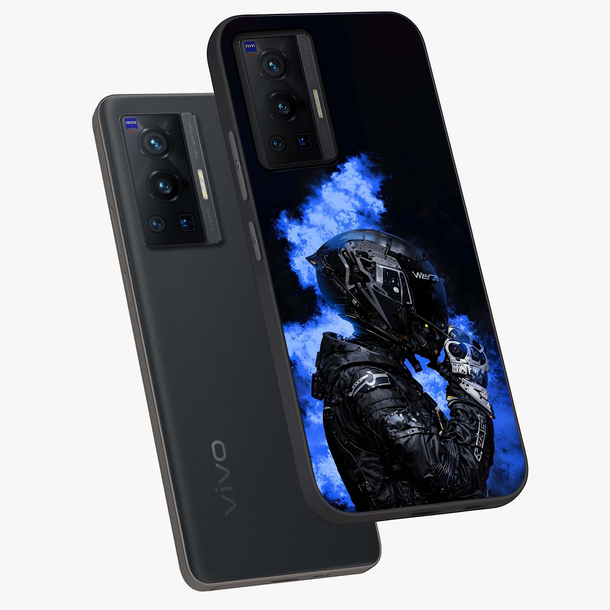 Cyber Sentinel Protocol Glass Case displayed in angled mockup highlighting digital cyber design with sci-fi aesthetic style.
