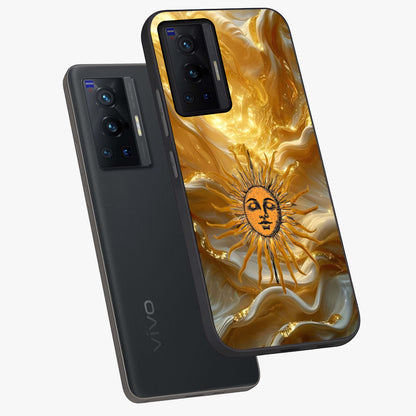 Eternal Golden Glow Glass Case displayed in angled mockup highlighting glowing golden aesthetic design with elegant style.