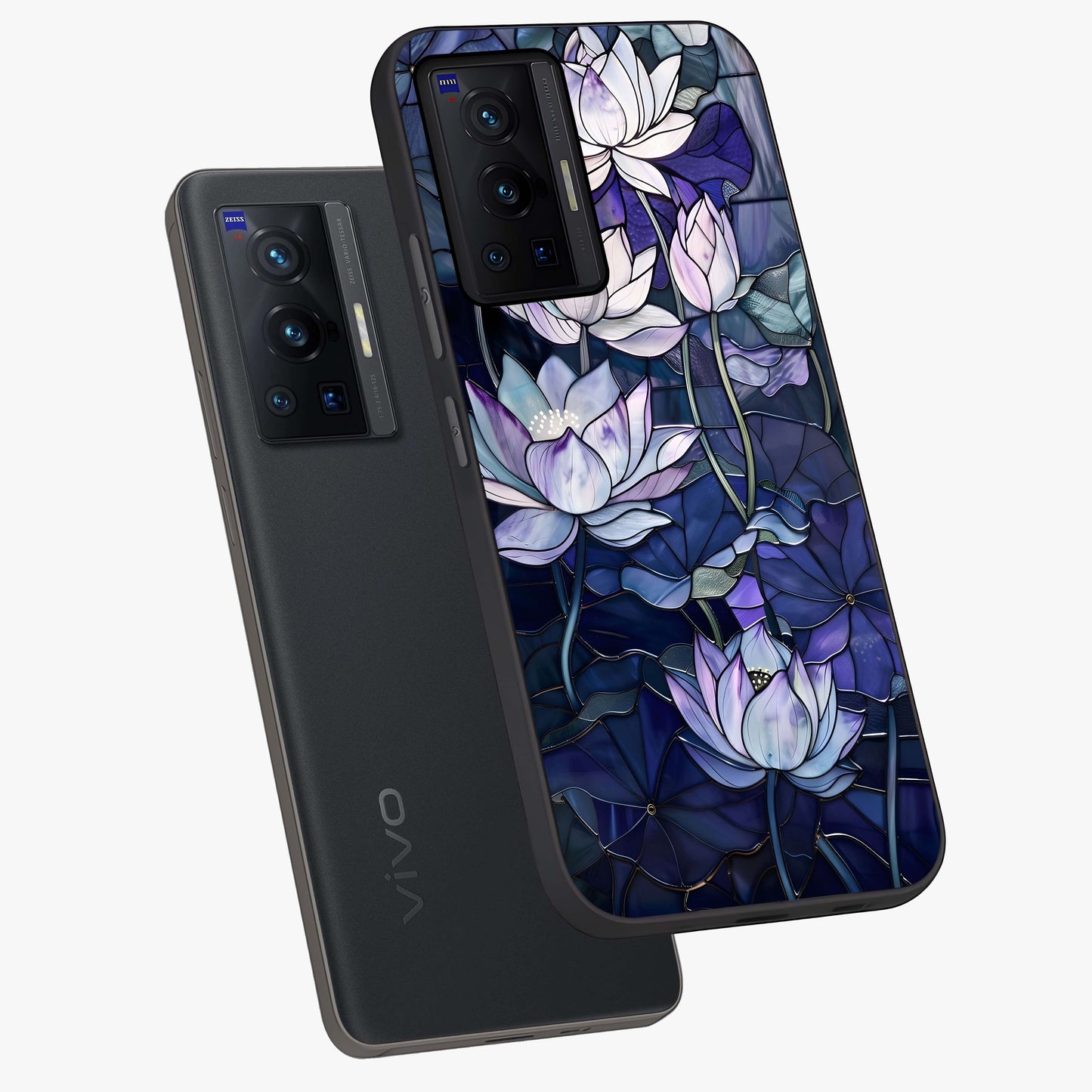 Gloss Petal Rush Glass Case displayed in angled mockup highlighting vibrant petal design with elegant floral aesthetic.