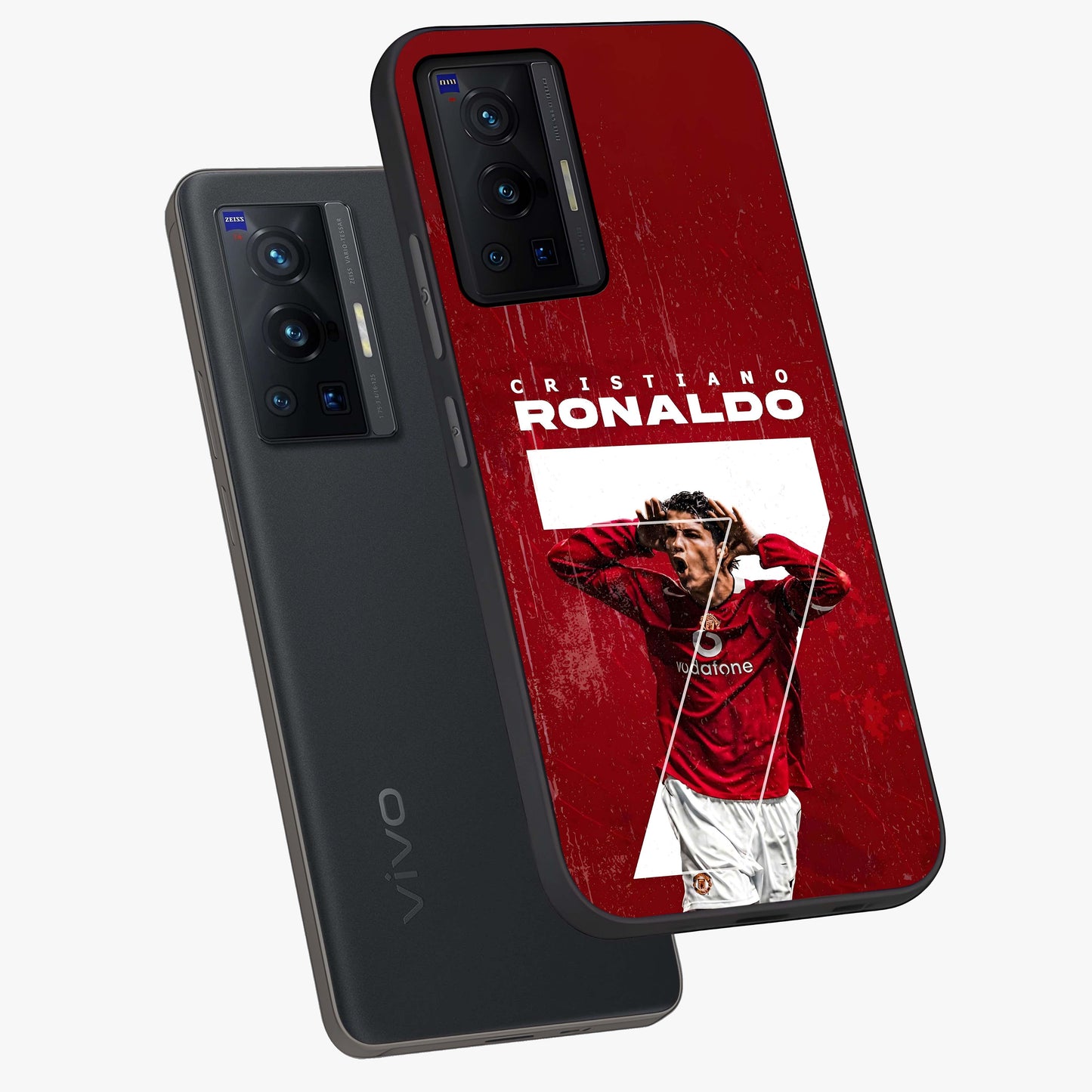 Goal Celebration Legacy Glass Case displayed in angled mockup highlighting energetic sports celebration design with bold athletic theme.