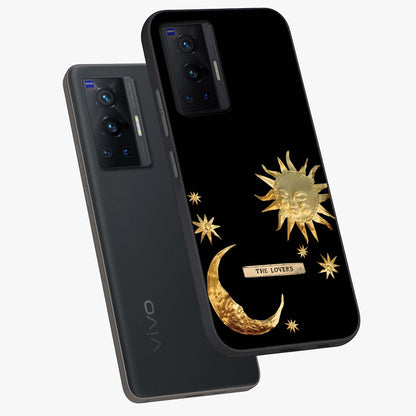 Gold Sun Blush Glass Case displayed in angled mockup highlighting radiant sun design with warm golden aesthetic.