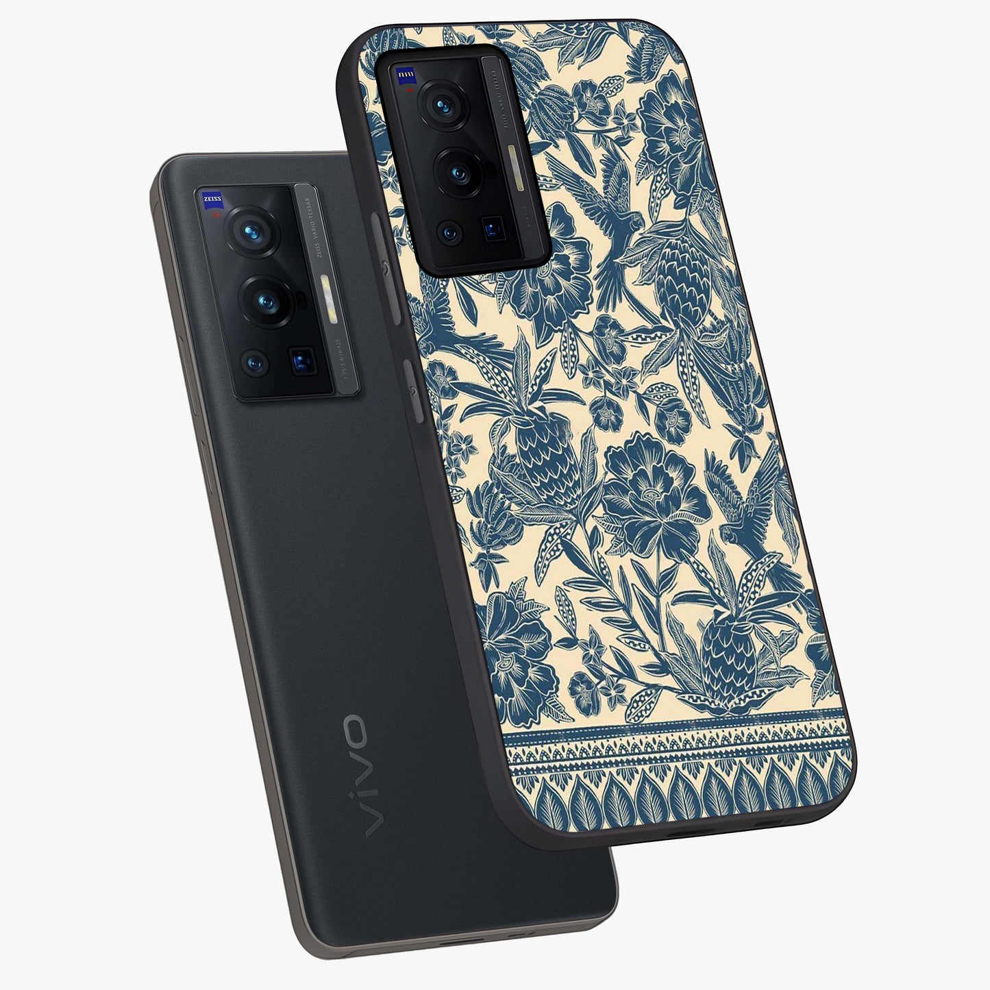 Heirloom Wild Bloom Glass Case displayed in angled mockup highlighting botanical bloom design with classic aesthetic style.
