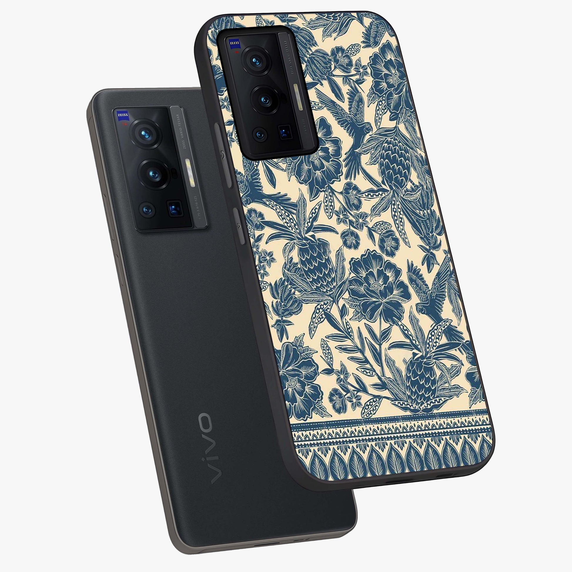 Heirloom Wild Bloom Glass Case displayed in angled mockup highlighting botanical bloom design with classic aesthetic style.