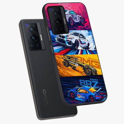 JDM Sports Car Glass Case displayed in angled mockup highlighting sleek Japanese racing car design with automotive aesthetic.