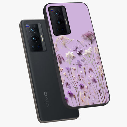 Lavender Blossom Dream Glass Case displayed in angled mockup highlighting dreamy lavender flower design with calming aesthetic style.