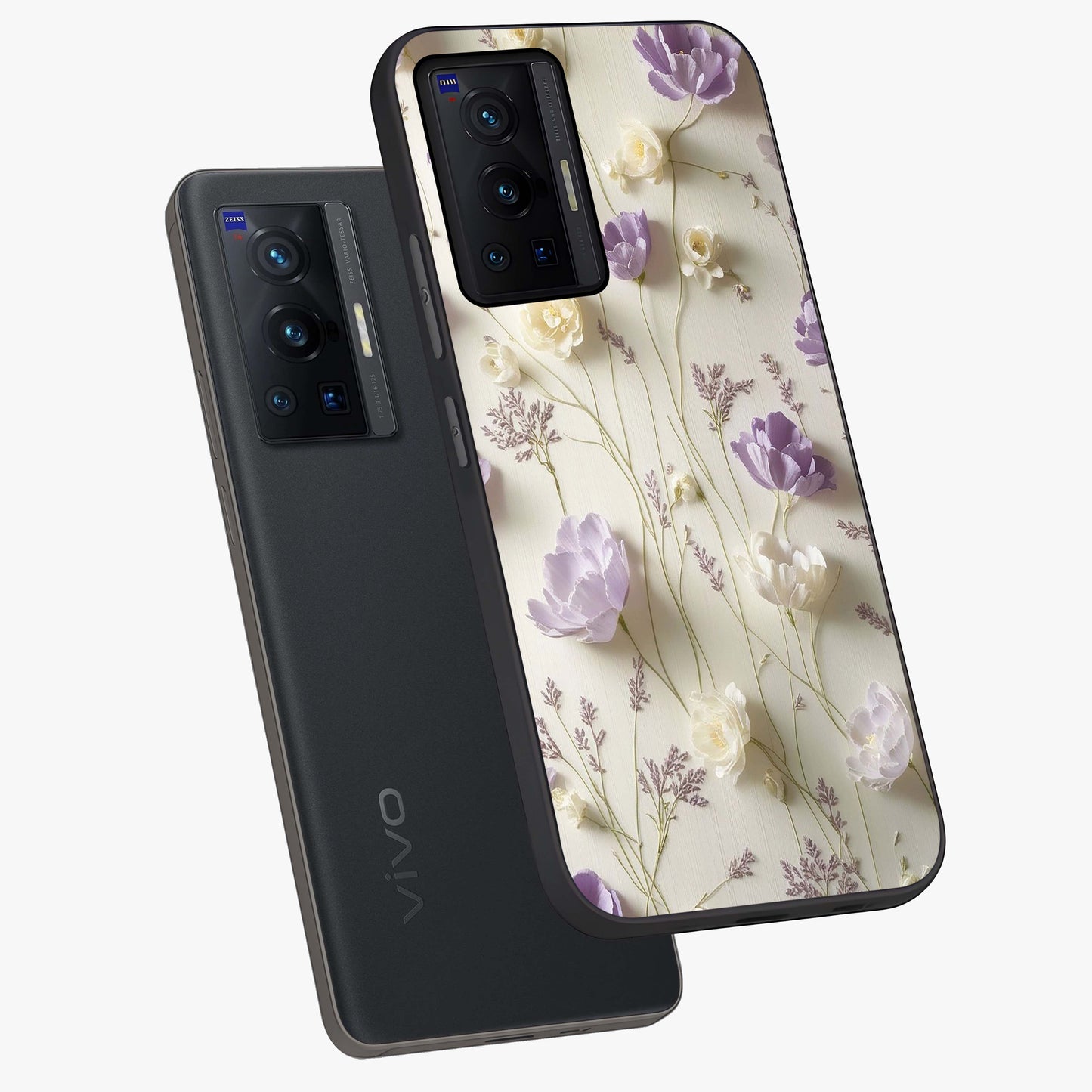 Lilac Breeze Harmony Glass Case displayed in angled mockup highlighting calm lilac breeze design with soothing aesthetic style.