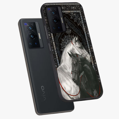 Majestic Ride Legacy Glass Case displayed in angled mockup highlighting sleek vehicle design with bold racing aesthetic.