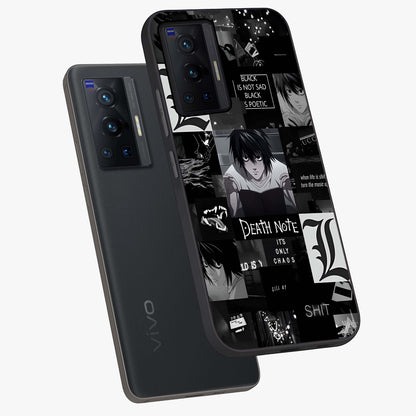 Midnight Chaos Mind Glass Case displayed in angled mockup highlighting chaotic artistic design with dramatic midnight aesthetic.