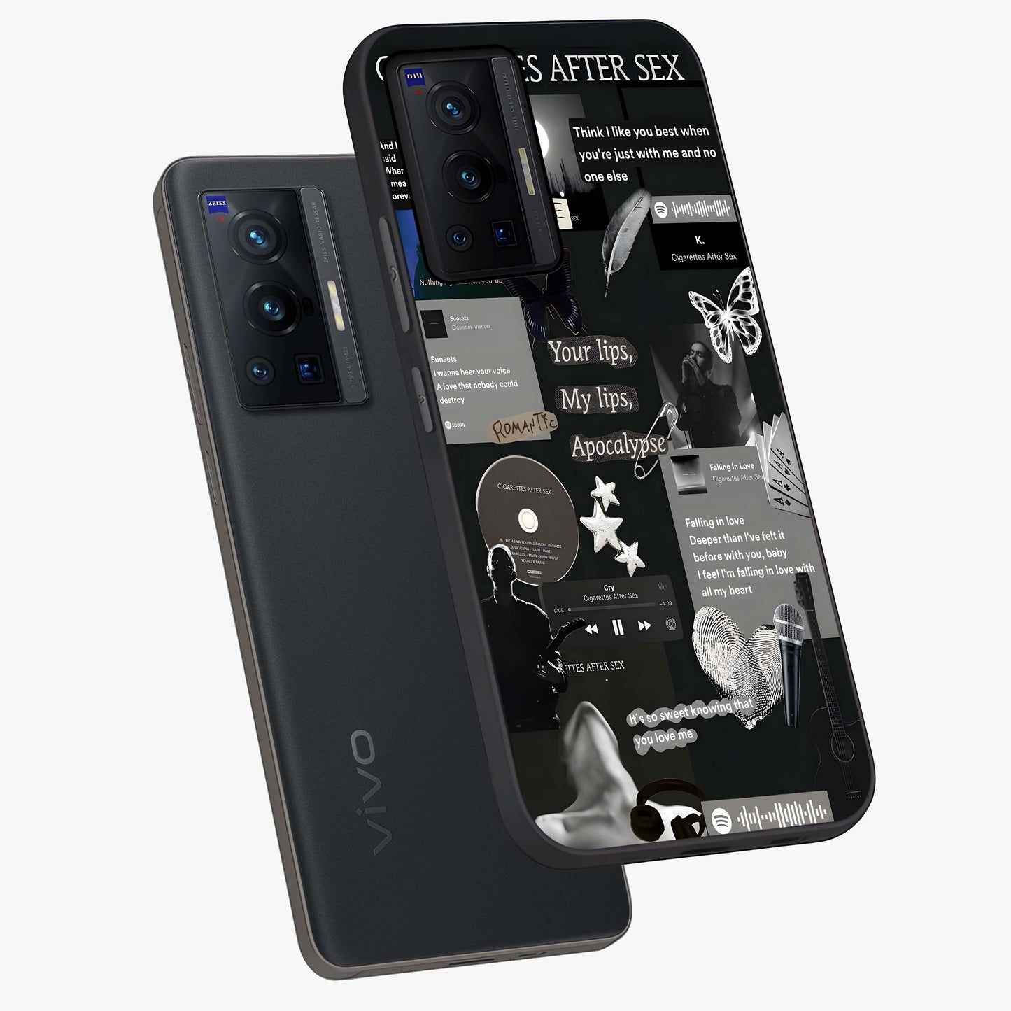 Midnight Love Echo Glass Case displayed in angled mockup highlighting elegant love inspired design with deep aesthetic style.