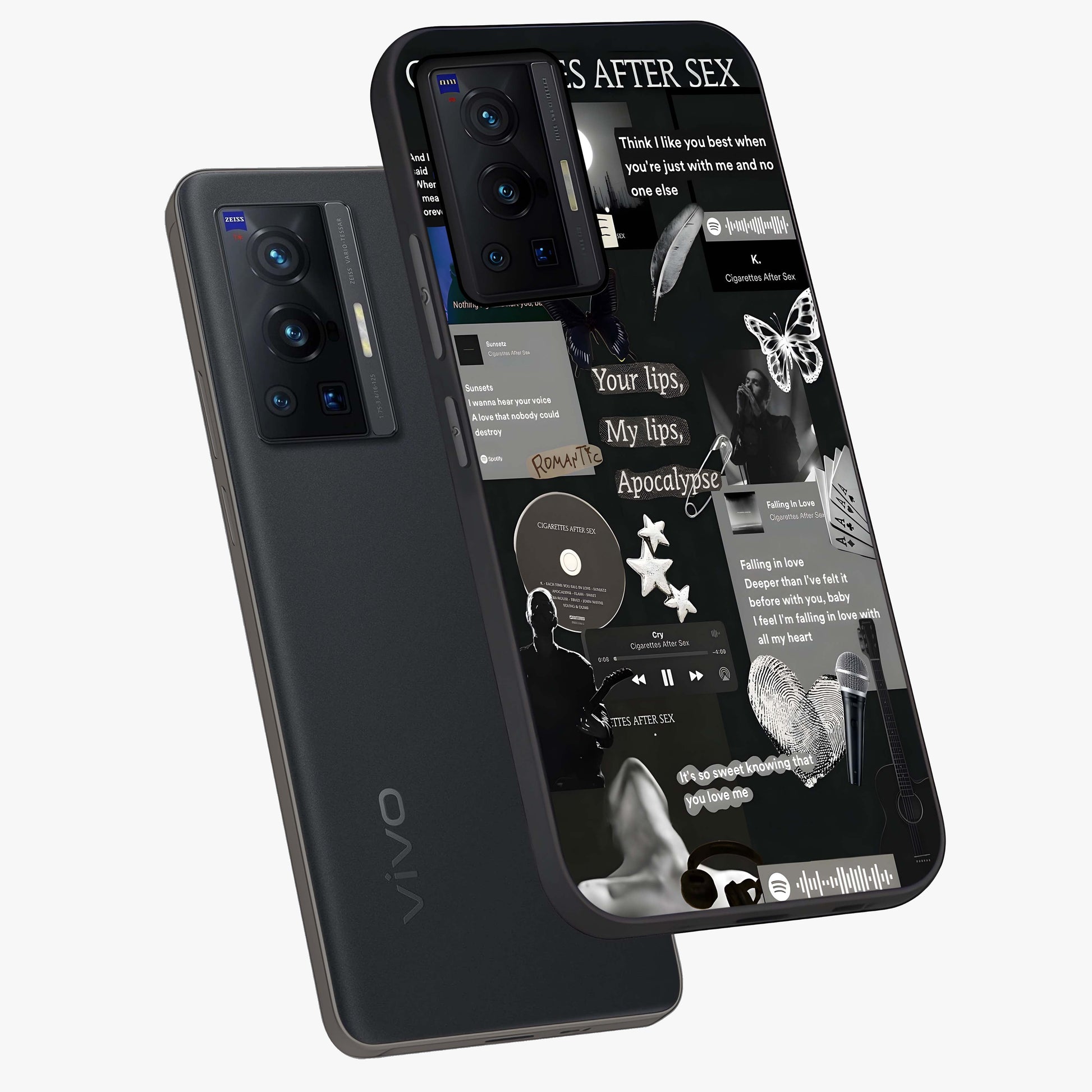 Midnight Love Echo Glass Case displayed in angled mockup highlighting elegant love inspired design with deep aesthetic style.