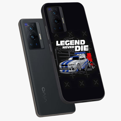Midnight Racing Legacy Glass Case displayed in angled mockup highlighting dynamic automotive design with bold midnight aesthetic.