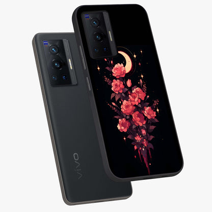 Moonlit Floral Elegance Glass Case displayed in angled mockup highlighting graceful flower design with soft moonlight aesthetic.