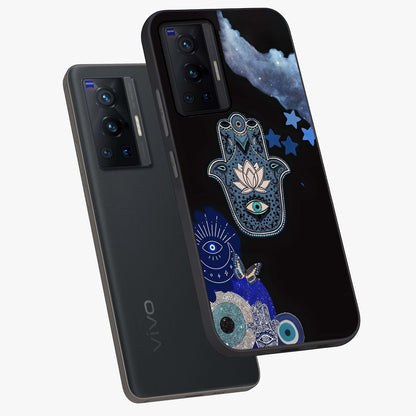 Mystic Hand Aura Glass Case displayed in angled mockup highlighting magical aura design with spiritual aesthetic style.