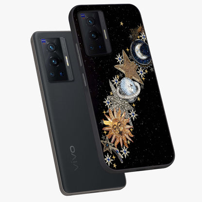 Pearls Universe Object Glass Case displayed in angled mockup highlighting celestial pearl design with dreamy aesthetic.