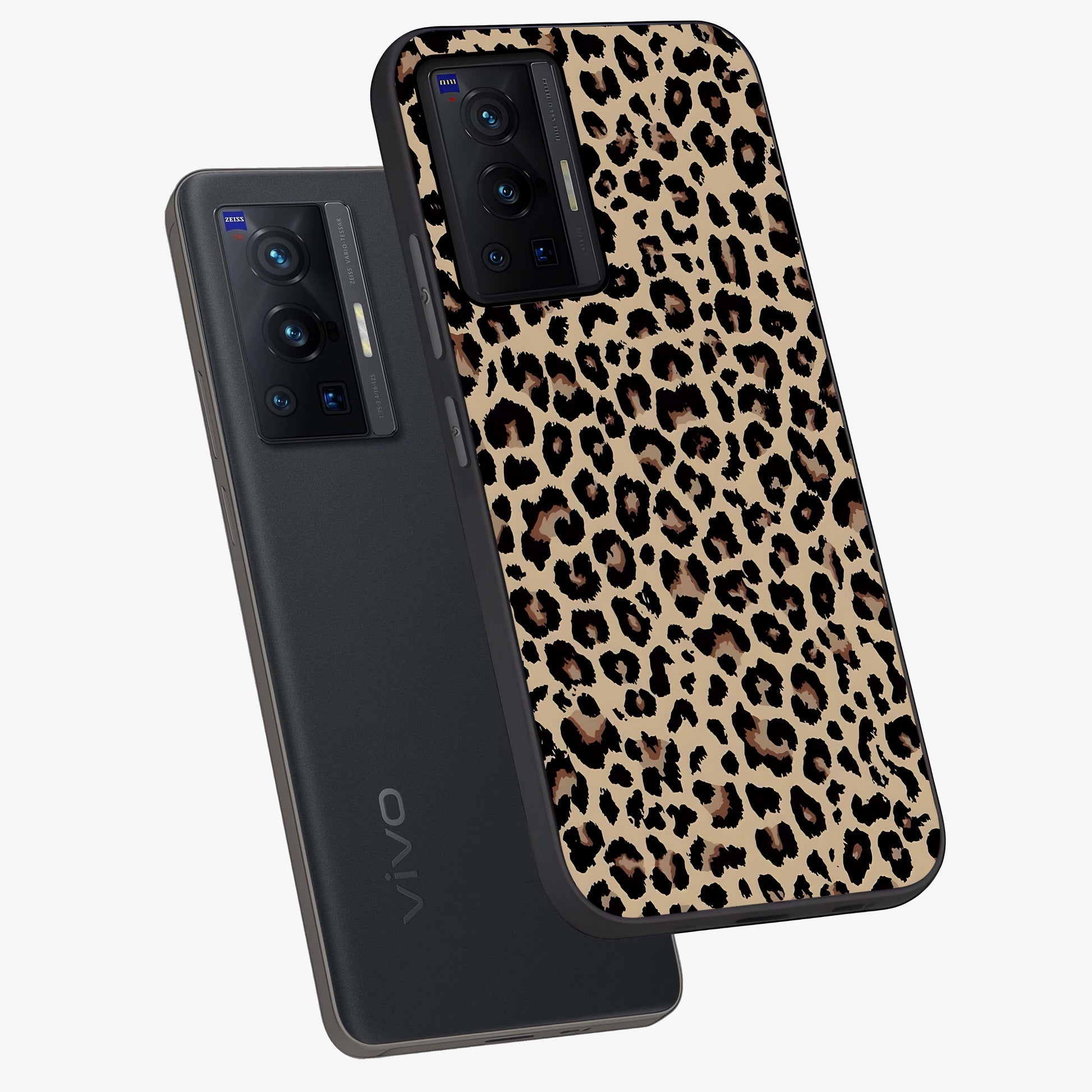 Savage Chic Pattern Glass Case displayed in angled mockup highlighting bold fashion inspired design with chic aesthetic.