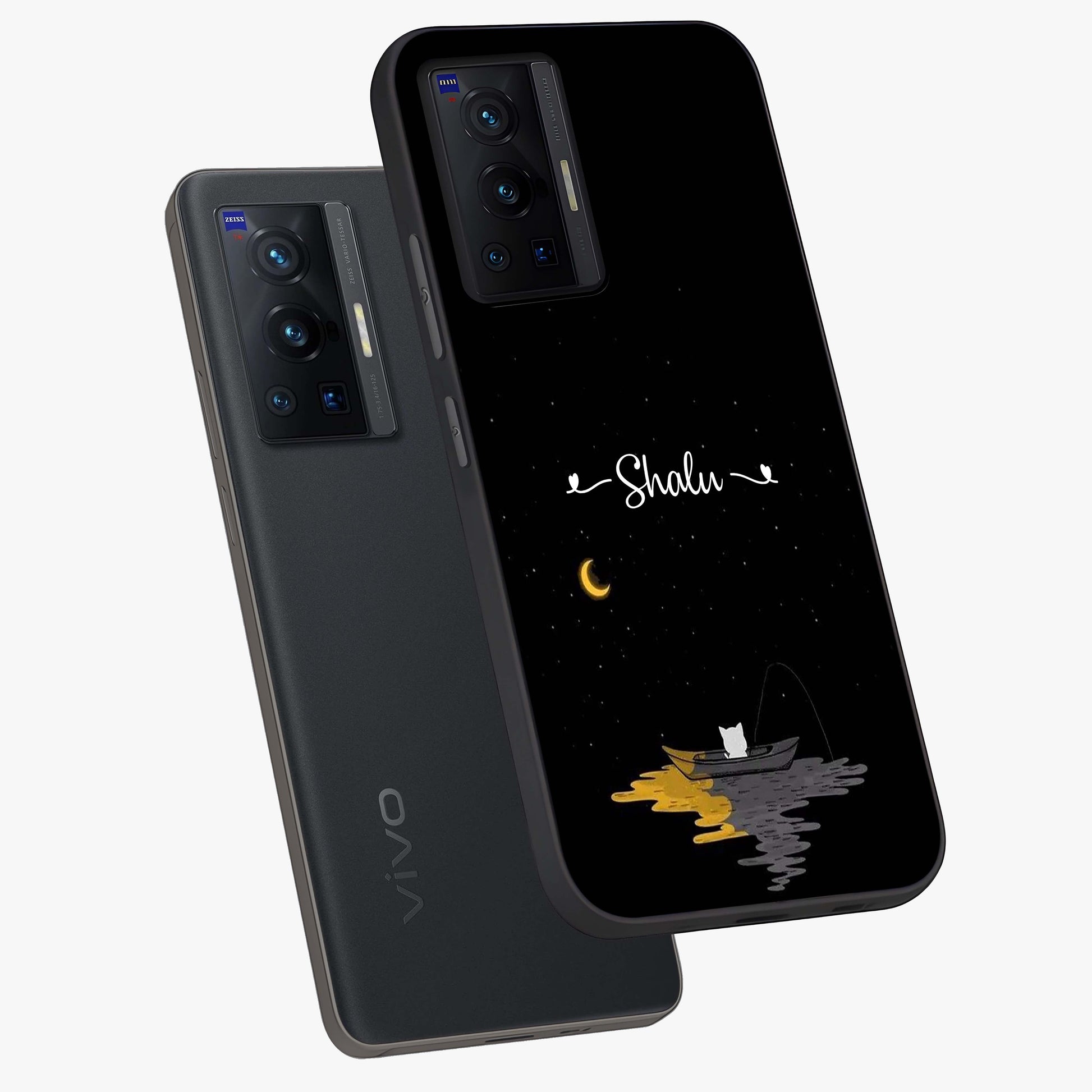 Silent Night Row Glass Case displayed in angled mockup highlighting peaceful evening design with dreamy night aesthetic.
