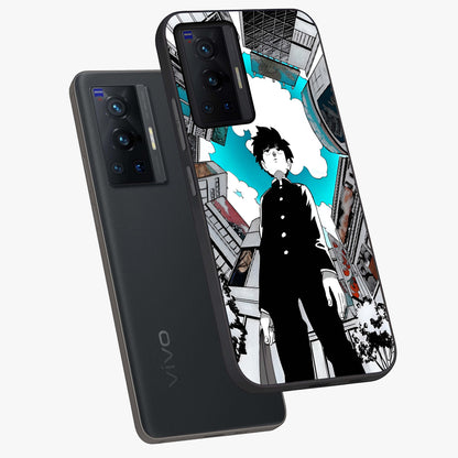 Silent Psychic Awakening Glass Case displayed in angled mockup highlighting spiritual awakening design with cosmic aesthetic.