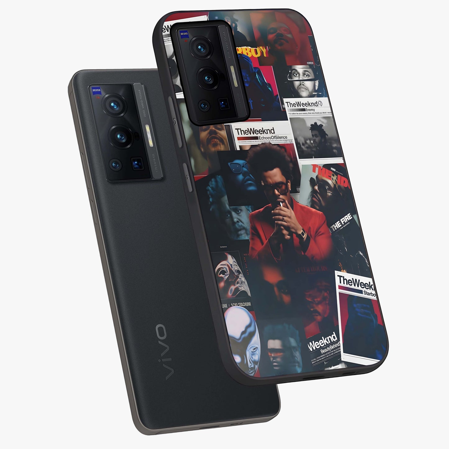 The Weeknd Glass Case displayed in angled mockup highlighting stylish pop culture inspired design with modern aesthetic.