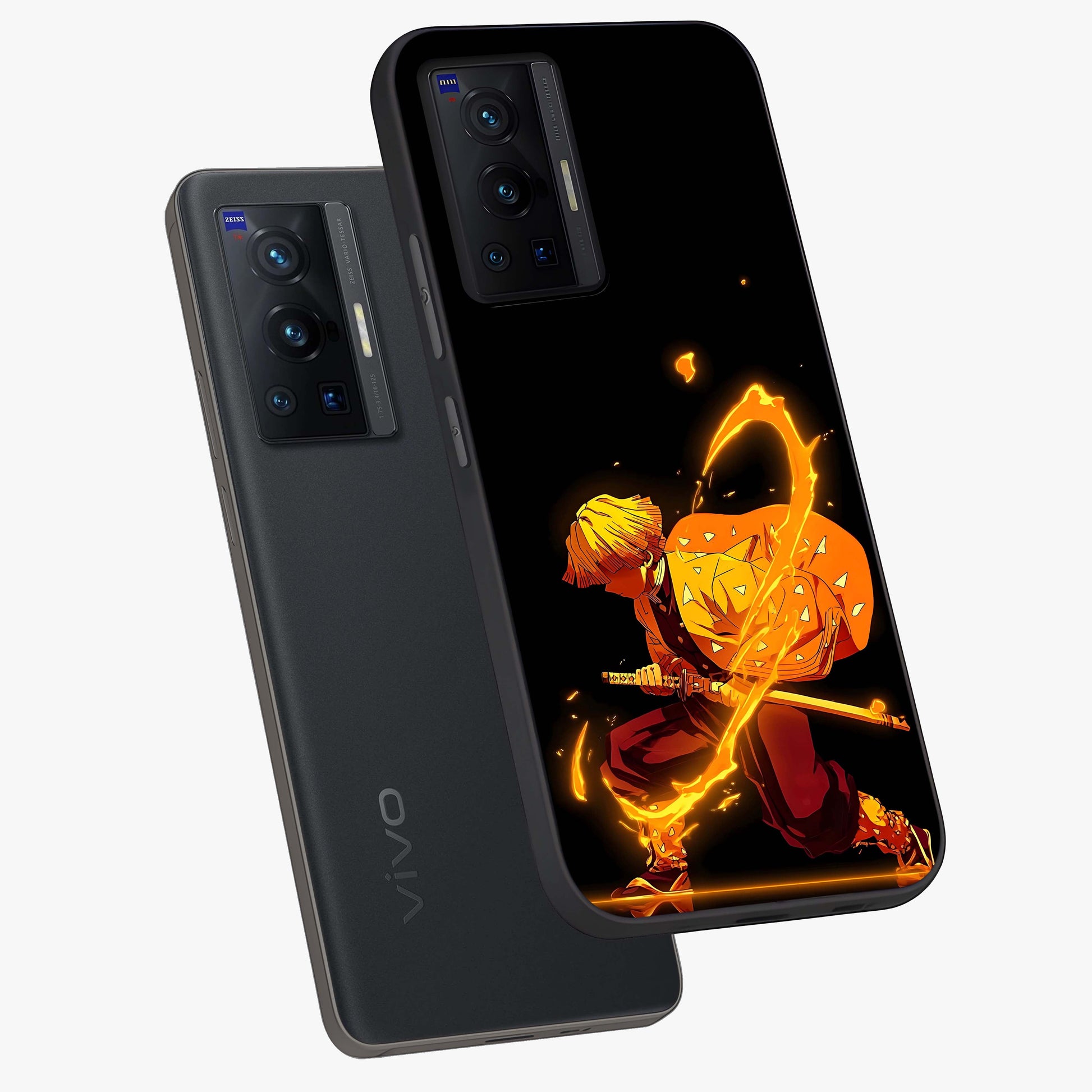 Thunder Flame Execution Glass Case displayed in angled mockup highlighting dramatic fire themed design with intense fantasy aesthetic.