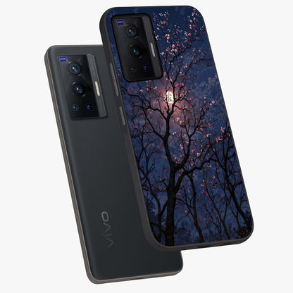 Twilight Sakura Serenade Glass Case displayed in angled mockup highlighting delicate sakura flower design with dreamy aesthetic.