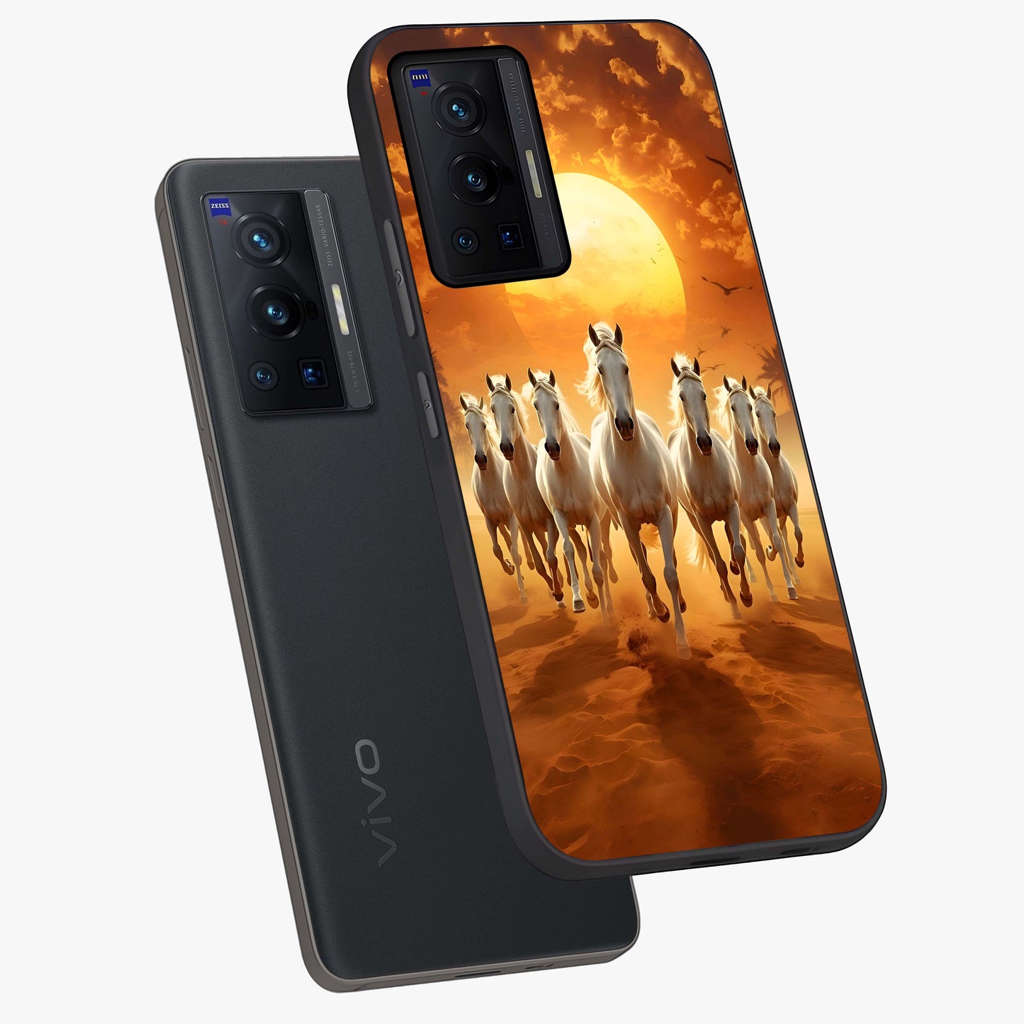 Wild Sunset Majesty Glass Case displayed in angled mockup highlighting vibrant sunset sky design with scenic aesthetic.