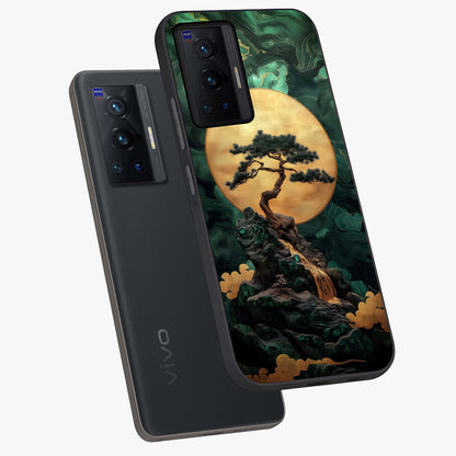 Zen Moon Rise Glass Case displayed in angled mockup highlighting peaceful lunar design with zen aesthetic style.