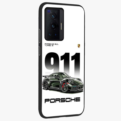 911 Turbo Dominance Glass Case upright perspective showcasing powerful racing design and modern automotive aesthetic.