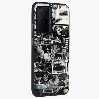 Aesthetic Dark Love Glass Case upright view showcasing dramatic romantic artwork with modern aesthetic style.