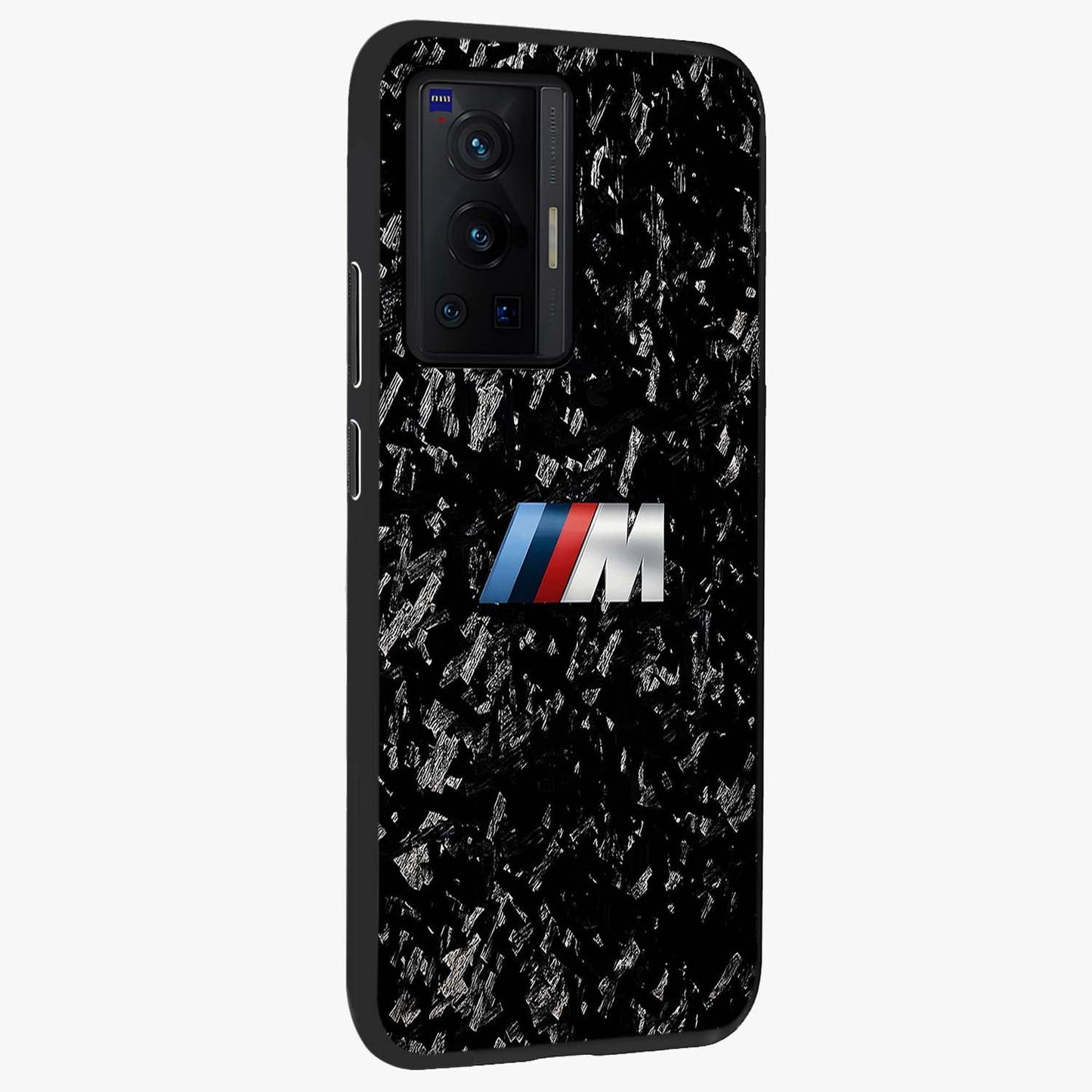 Carbon Speed Mark Glass Case upright view showcasing modern carbon speed graphic with bold automotive theme.