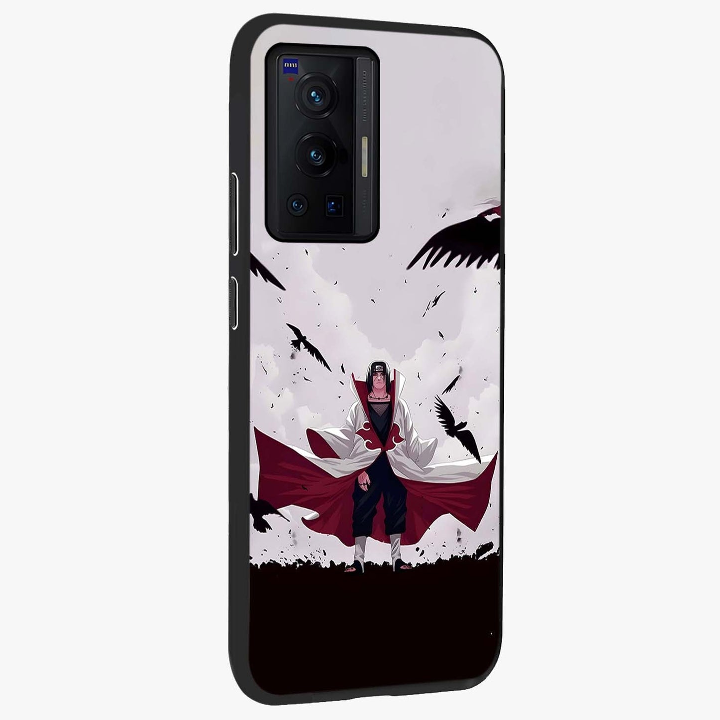 Crimson Crow Ascension Glass Case upright view showcasing dramatic crow artwork with bold gothic theme.
