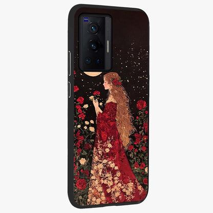 Crimson Dreams Glass Case upright view showcasing dreamy red toned artwork with modern aesthetic style.
