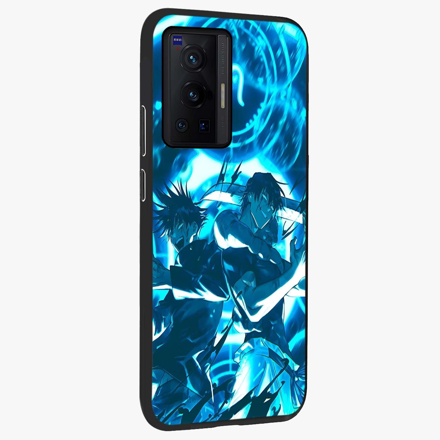 Cursed Energy Clash Glass Case upright view showcasing dramatic clash artwork with bold supernatural theme.