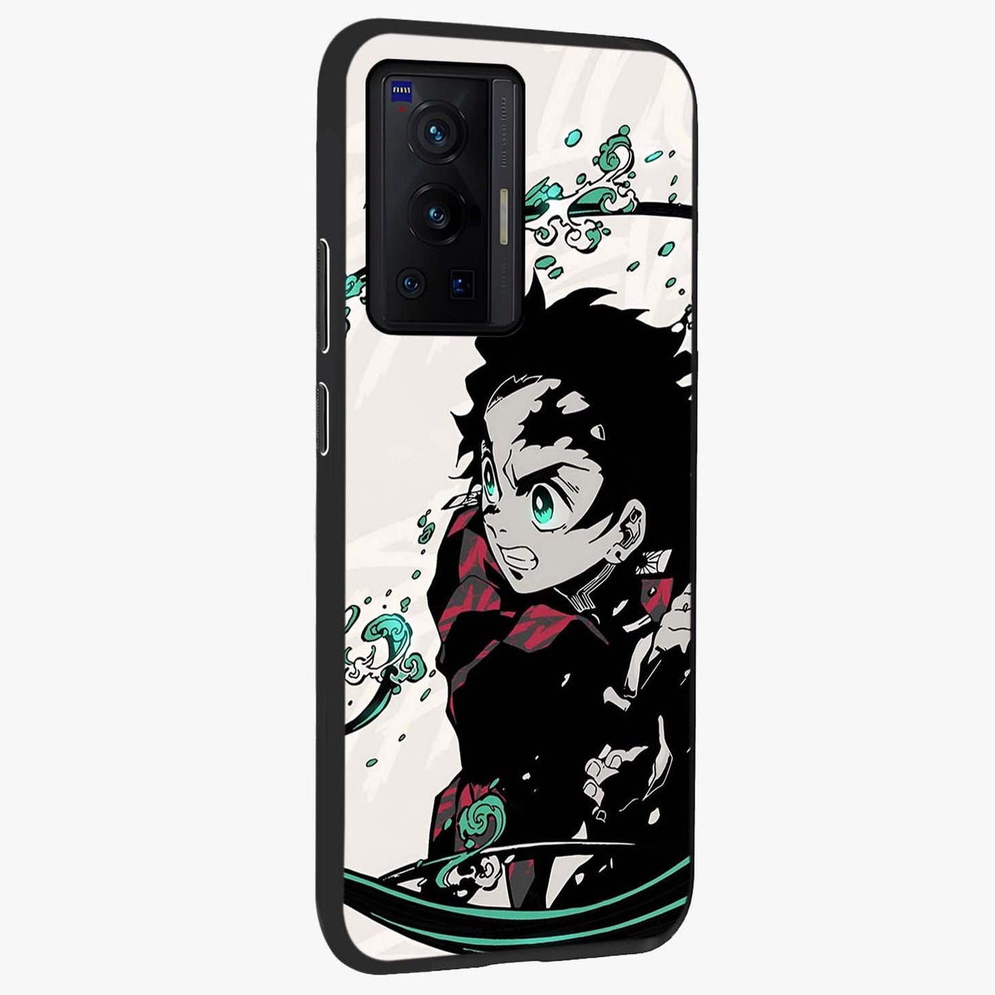 Demon Slayer Glass Case upright view showcasing powerful anime artwork with intense warrior theme.