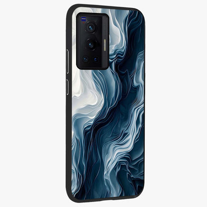 Ethereal Paper Marble Glass Case upright view showcasing smooth marble artwork with refined minimalist theme.
