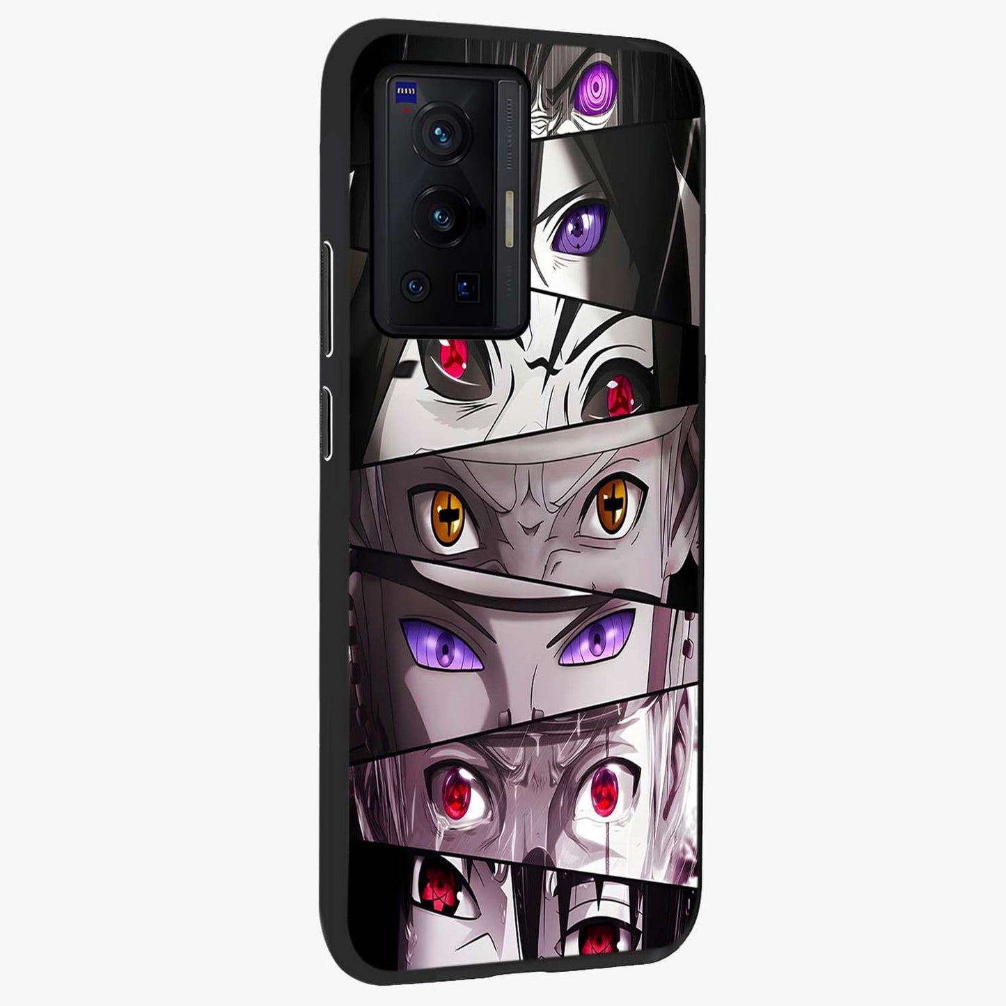 Eyes of Destiny Glass Case upright view showcasing symbolic eye artwork with dramatic artistic theme.