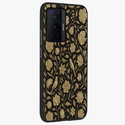 Golden Evil Eye Mandala Glass Case upright view showcasing decorative evil eye mandala artwork with spiritual aesthetic style.