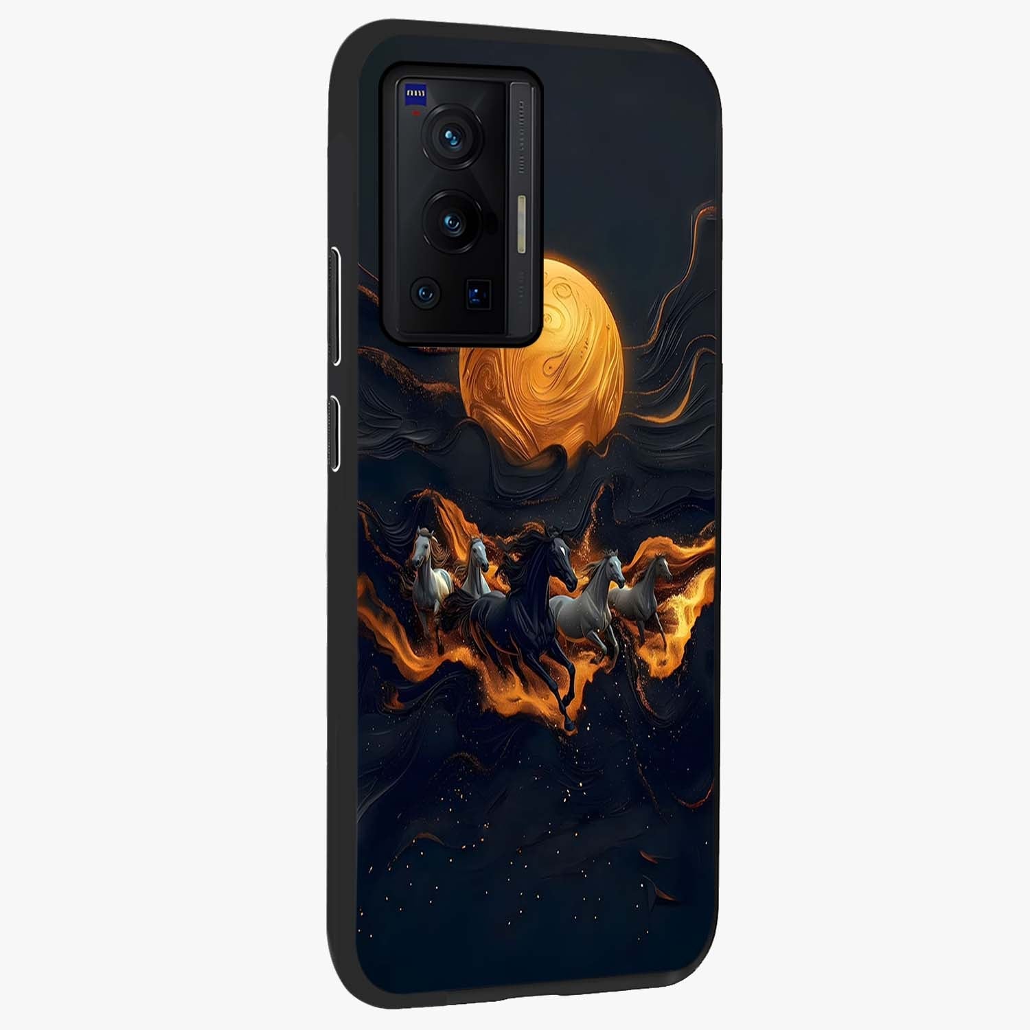 Golden Royal Heritage Glass Case upright view showcasing elegant royal artwork with classic heritage theme.