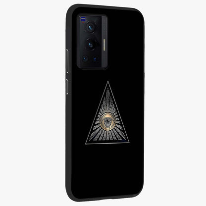 Illuminati Evil Glass Case upright view showcasing striking illuminati artwork with mysterious symbolic theme.