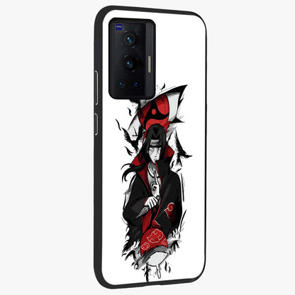 Itachi Limited Edition Naruto Anime Glass Case upright view showcasing intense anime artwork with powerful character theme.